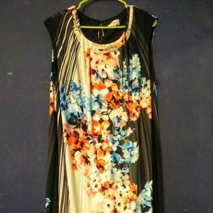 White and Black Multicolor Floral Maxi Dress